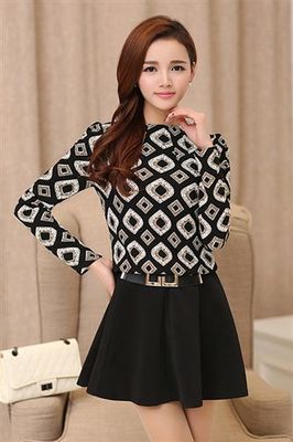 2015春款韓版時尚修身拼接連衣裙 春季新風尚，一件代發(fā)輕松開啟服裝生意